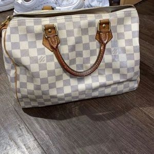 Authentic Louis Vuitton Damier Azur Speedy 25 Bag